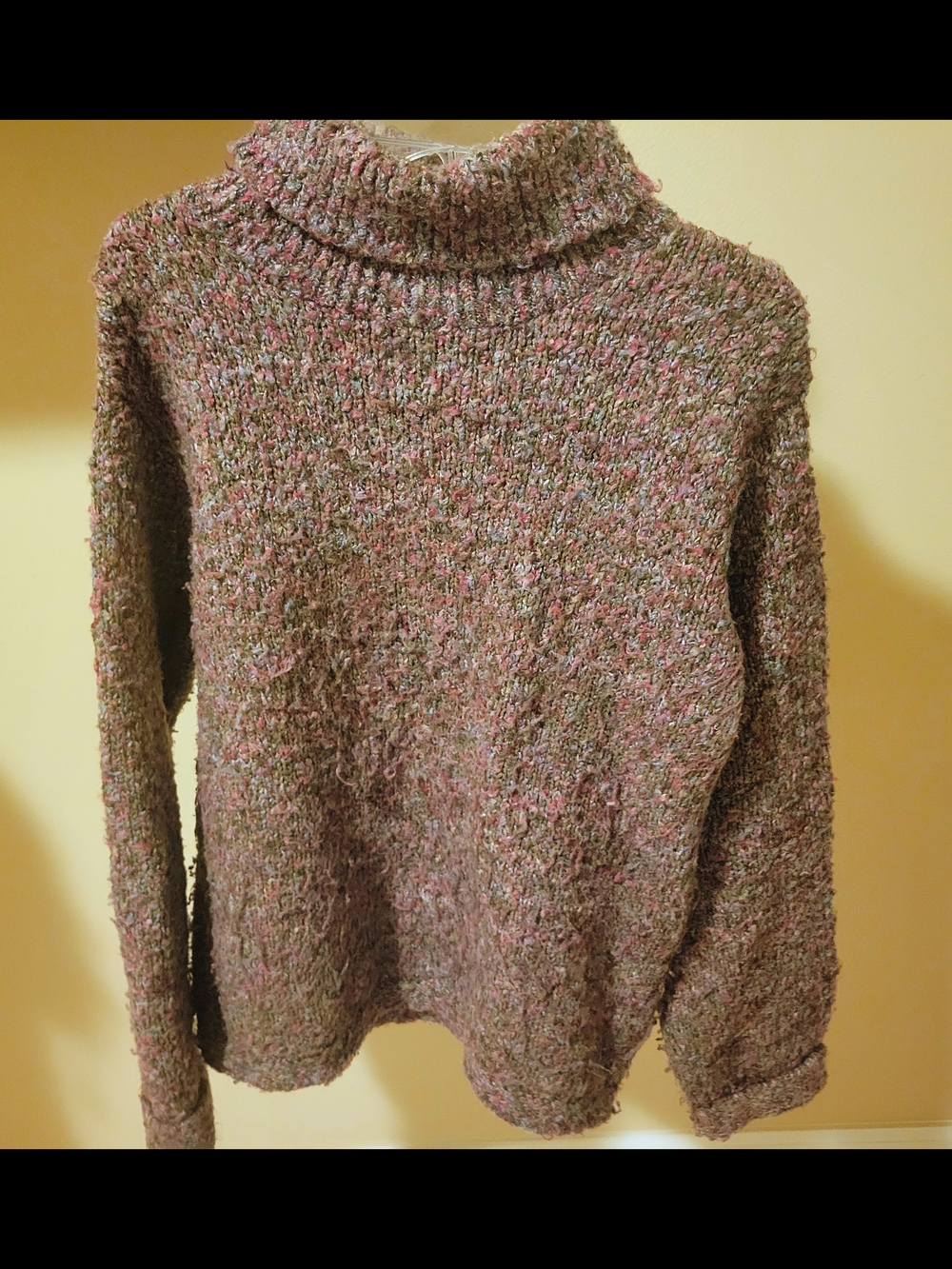 A Mermaid's Epiphany Heathered Rose-Brown Turtleneck Sweater